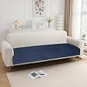 Velvet Sofa Cover for 1 Seater – Anti-Slip, Washable &amp; Durable | Couch Protector for Pets &amp; Kids | V-N-L Admiral Blue | 23 X 26 INCH |58 cm x 66 cm|