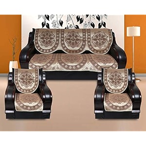 velvet cotton ambi printed paisley sofa set of 5 seater 311 beige cream off white 6 pieces