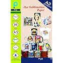 P-Jet Sublimation Paper Heat Transfer Paper Sheets A3 (50 Sheets, 297x420mm) 110 GSM | For T-Shirt Fabric Mug Printing | For Epson HP Canon Inkjet Printer | Only Use Sublimation Ink | 50 Sheets |