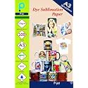 P-Jet Sublimation Paper Heat Transfer Paper Sheets A3 (100 Sheets, 297x420mm) 110 GSM | For T-Shirt Fabric Mug Printing | Use Epson HP Canon Inkjet Printer | Only Use Sublimation Ink (100 Sheets)