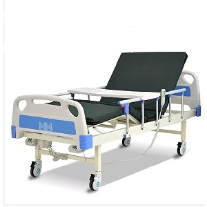 pmps motorized fowler hospital bed -2 functions head elevation amp knee restelevations with al collapsible side guard rails dinning board amp mattress diy - self installation