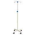 P.M.P.S. PMPS Saline IV Stand with Wheels For Hospital ,Drip Stand Infusion Stand with 2 Hooks Curved ( Steel) Ivory - Self Assembling