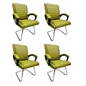 Comfortable Seating Solution for Offices, Waiting Rooms, and Homes Without Wheel Chair Indoor &amp; Outdoor Chair (4, Green, S Type Frame)
