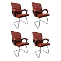 Comfortable Seating Solution for Offices, Waiting Rooms, and Homes Without Wheel Chair Indoor &amp; Outdoor Chair (4, Brown, S Type Frame)