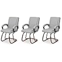 P P CHAIR Comfortable Seating Solution for Offices, Waiting Rooms, and Homes Without Wheel Chair Indoor &amp; Outdoor Chair (3, Grey, Copper Polished)