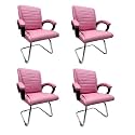 Comfortable Seating Solution for Offices, Waiting Rooms, and Homes Without Wheel Chair Indoor &amp; Outdoor Chair (4, Pink, S Type Frame)