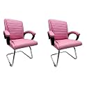 Comfortable Seating Solution for Offices, Waiting Rooms, and Homes Without Wheel Chair Indoor &amp; Outdoor Chair (2, Pink, S Type Frame)