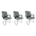 P P CHAIR Comfortable Seating Solution for Offices, Waiting Rooms, and Homes Without Wheel Chair Indoor &amp; Outdoor Chair (3, Grey, S Type Frame)