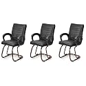 P P CHAIR Comfortable Seating Solution for Offices, Waiting Rooms, and Homes Without Wheel Chair Indoor &amp; Outdoor Chair (3, Black, Copper Polished)