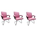 P P CHAIR Comfortable Seating Solution for Offices, Waiting Rooms, and Homes Without Wheel Chair Indoor &amp; Outdoor Chair (3, Pink, S Type Frame)
