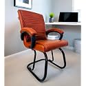 Comfortable Seating Solution for Offices, Waiting Rooms, and Homes Without Wheel Chair Indoor &amp; Outdoor Chair (1, Brown, Powder Coated Double Pipe Frame)
