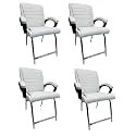 Comfortable Seating Solution for Offices, Waiting Rooms, and Homes Without Wheel Chair Indoor &amp; Outdoor Chair (4, White, H Type Frame)