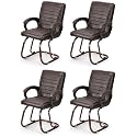 P P CHAIR Comfortable Seating Solution for Offices, Waiting Rooms, and Homes Without Wheel Chair Indoor &amp; Outdoor Chair (4, Coffee, Copper Polished)