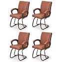 P P CHAIR Comfortable Seating Solution for Offices, Waiting Rooms, and Homes Without Wheel Chair Indoor &amp; Outdoor Chair (4, Brown, Copper Polished)