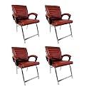 Comfortable Seating Solution for Offices, Waiting Rooms, and Homes Without Wheel Chair Indoor &amp; Outdoor Chair (4, Tan, H Type Frame)