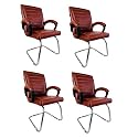 Comfortable Seating Solution for Offices, Waiting Rooms, and Homes Without Wheel Chair Indoor &amp; Outdoor Chair (4, Tan, S Type Frame)