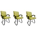 P P CHAIR Comfortable Seating Solution for Offices, Waiting Rooms, and Homes Without Wheel Chair Indoor &amp; Outdoor Chair (3, Green, Powder Coated Double Pipe Frame)