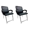 Comfortable Seating Solution for Offices, Waiting Rooms, and Homes Without Wheel Chair Indoor &amp; Outdoor Chair (2, Black, H Type Frame)