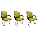P P CHAIR Comfortable Seating Solution for Offices, Waiting Rooms, and Homes Without Wheel Chair Indoor &amp; Outdoor Chair (3, Green, S Type Frame)