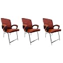 Comfortable Seating Solution for Offices, Waiting Rooms, and Homes Without Wheel Chair Indoor &amp; Outdoor Chair (3, Brown, H Type Frame)