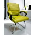 Comfortable Seating Solution for Offices, Waiting Rooms, and Homes Without Wheel Chair Indoor &amp; Outdoor Chair (1, Green, S Type Frame)