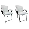 Comfortable Seating Solution for Offices, Waiting Rooms, and Homes Without Wheel Chair Indoor &amp; Outdoor Chair (2, White, H Type Frame)