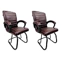 Comfortable Seating Solution for Offices, Waiting Rooms, and Homes Without Wheel Chair Indoor &amp; Outdoor Chair (2, Coffee, Powder Coated Double Pipe Frame)