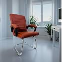 Comfortable Seating Solution for Offices, Waiting Rooms, and Homes Without Wheel Chair Indoor &amp; Outdoor Chair (1, Brown, S Type Frame)