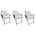 P P CHAIR Comfortable Seating Solution for Offices, Waiting Rooms, and Homes Without Wheel Chair Indoor &amp; Outdoor Chair (3, White, H Type Frame)