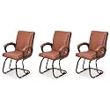 Comfortable Seating Solution for Offices, Waiting Rooms, and Homes Without Wheel Chair Indoor &amp; Outdoor Chair (3, Brown, Copper Polished)