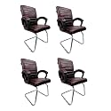 Comfortable Seating Solution for Offices, Waiting Rooms, and Homes Without Wheel Chair Indoor &amp; Outdoor Chair (4, Coffee, S Type Frame)