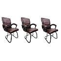 P P CHAIR Comfortable Seating Solution for Offices, Waiting Rooms, and Homes Without Wheel Chair Indoor &amp; Outdoor Chair (3, Coffee, Powder Coated Double Pipe Frame)