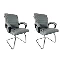 Comfortable Seating Solution for Offices, Waiting Rooms, and Homes Without Wheel Chair Indoor &amp; Outdoor Chair (2, Grey, S Type Frame)