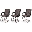 Comfortable Seating Solution for Offices, Waiting Rooms, and Homes Without Wheel Chair Indoor &amp; Outdoor Chair (3, Coffee, Copper Polished)