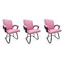 Comfortable Seating Solution for Offices, Waiting Rooms, and Homes Without Wheel Chair Indoor &amp; Outdoor Chair (3, Pink, Powder Coated Double Pipe Frame)