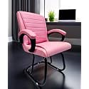 Comfortable Seating Solution for Offices, Waiting Rooms, and Homes Without Wheel Chair Indoor &amp; Outdoor Chair (1, Pink, Powder Coated Double Pipe Frame)