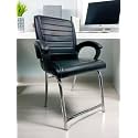 Comfortable Seating Solution for Offices, Waiting Rooms, and Homes Without Wheel Chair Indoor &amp; Outdoor Chair (1, Black, H Type Frame)