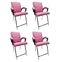 Comfortable Seating Solution for Offices, Waiting Rooms, and Homes Without Wheel Chair Indoor &amp; Outdoor Chair (4, Pink, H Type Frame)