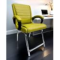 Comfortable Seating Solution for Offices, Waiting Rooms, and Homes Without Wheel Chair Indoor &amp; Outdoor Chair (1, Green, H Type Frame)
