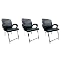 P P CHAIR Comfortable Seating Solution for Offices, Waiting Rooms, and Homes Without Wheel Chair Indoor &amp; Outdoor Chair (3, Black, H Type Frame)