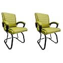 Comfortable Seating Solution for Offices, Waiting Rooms, and Homes Without Wheel Chair Indoor &amp; Outdoor Chair (2, Green, Powder Coated Double Pipe Frame)