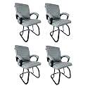 Comfortable Seating Solution for Offices, Waiting Rooms, and Homes Without Wheel Chair Indoor &amp; Outdoor Chair (4, Grey, Powder Coated Double Pipe Frame)