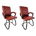 Comfortable Seating Solution for Offices, Waiting Rooms, and Homes Without Wheel Chair Indoor &amp; Outdoor Chair (2, Tan, Powder Coated Double Pipe Frame)