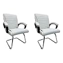 Comfortable Seating Solution for Offices, Waiting Rooms, and Homes Without Wheel Chair Indoor &amp; Outdoor Chair (2, White, S Type Frame)