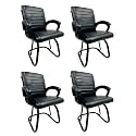 Comfortable Seating Solution for Offices, Waiting Rooms, and Homes Without Wheel Chair Indoor &amp; Outdoor Chair (4, Black, Powder Coated Double Pipe Frame)
