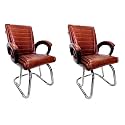 Comfortable Seating Solution for Offices, Waiting Rooms, and Homes Without Wheel Chair Indoor &amp; Outdoor Chair (2, Tan, Double Pipe Chrome Steel Frame)