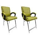 Comfortable Seating Solution for Offices, Waiting Rooms, and Homes Without Wheel Chair Indoor &amp; Outdoor Chair (2, Green, H Type Frame)