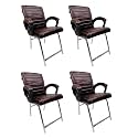 Comfortable Seating Solution for Offices, Waiting Rooms, and Homes Without Wheel Chair Indoor &amp; Outdoor Chair (4, Coffee, H Type Frame)
