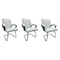 P P CHAIR Comfortable Seating Solution for Offices, Waiting Rooms, and Homes Without Wheel Chair Indoor &amp; Outdoor Chair (3, White, S Type Frame)