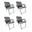 Comfortable Seating Solution for Offices, Waiting Rooms, and Homes Without Wheel Chair Indoor &amp; Outdoor Chair (4, Grey, H Type Frame)